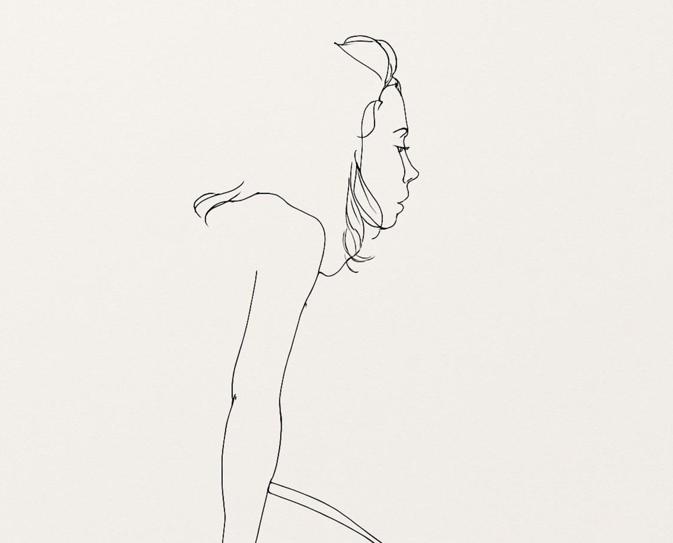 Ilustración en tonos beige de una mujer